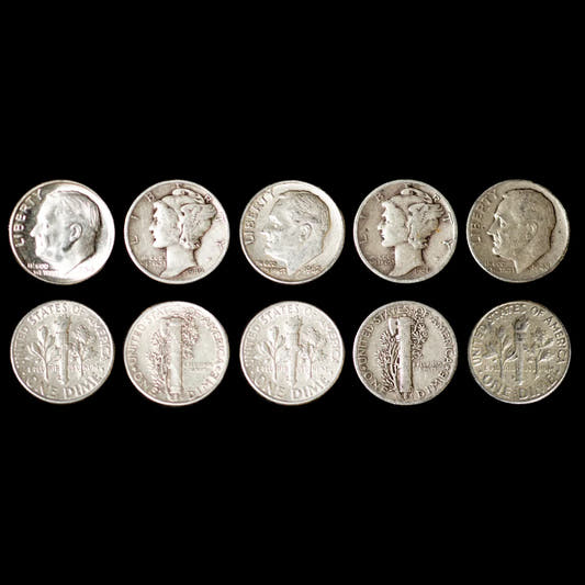 Junk Silver Dimes Roosevelt Mercury