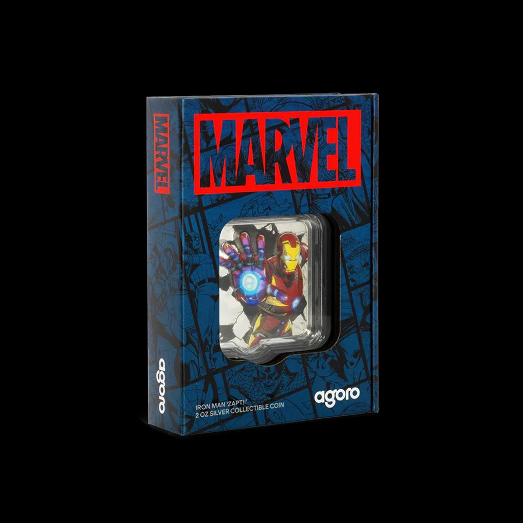 Iron Man ZAPT High Relief 2 oz Silver Coin Collectible
