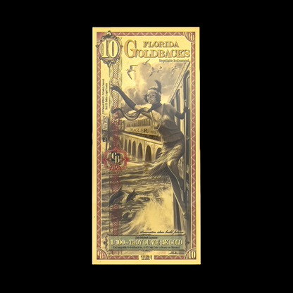 2025 10 dollar Florida Goldback frontside