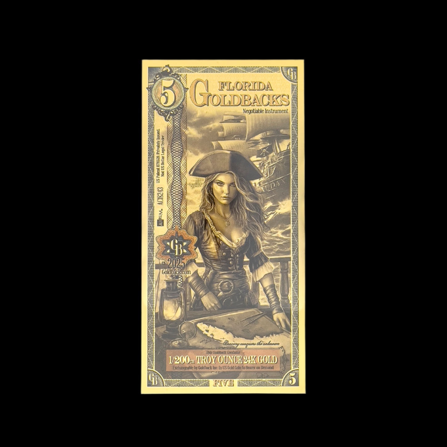 5 Florida Goldback Aurum Gold Note