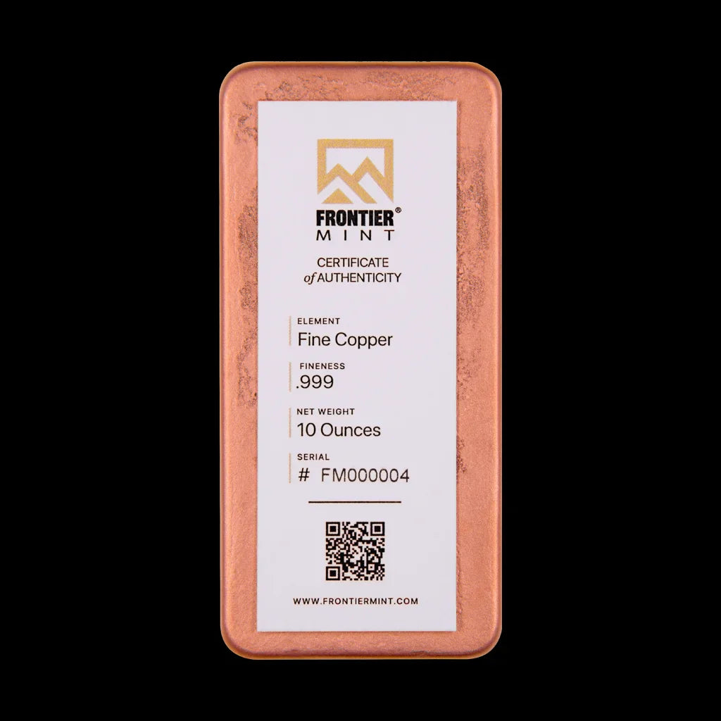 10 oz Copper Bar Frontier Mint