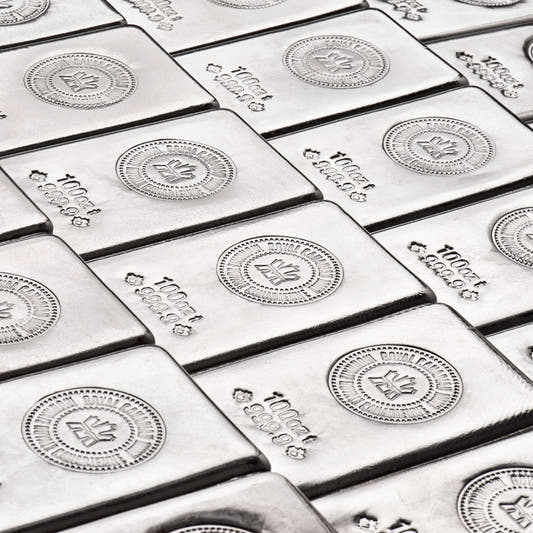 100 oz Royal Canadian Mint Silver Bar